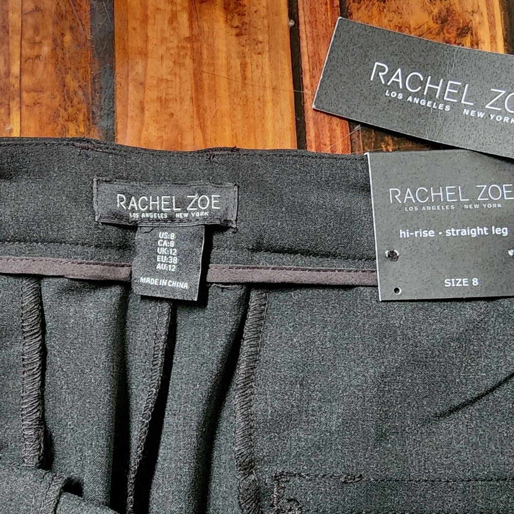 Rachel Zoe High Rise Straight Leg Dress Slacks Grey Sz 8 NWT - Picture 2 of 3